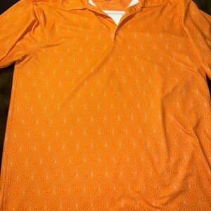 Nike Men's Vibrant Orange Patterned Shirt